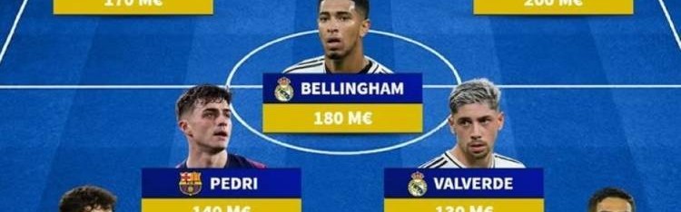 德转列足坛最贵阵：西甲双雄独占7席，格瓦、拉亚、巴斯托尼在列